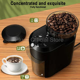 Stainless Steel Auto Burr Coffee Grinder 2-12 Cup Adjustable Detachable 500RPM Electric Bean Mill Home Barista Coffee Lover Use