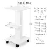Beauty Salon Trolley Home Use Pedestal Rolling Cart Multifunction Wheel Aluminum Stand Beauty Equipment Storage Cart