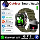 HT29 Smart Watch With Flashlight Air Pressure Altimeter Barometer SOS Healty Monitor GPS Motion Track Outdoor Sports Smartwatch