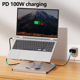 USB C Hub Stand for MacBook Pro, 10 in 1 Dock with 4K 60Hz HDMI, RJ45, SD/TF Card Reader, 4 USB 3.0 for IPad/MacBook Air/Laptop