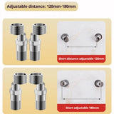 2PCS Stainless Steel Angled Curved Shower Adapter Angle 360° Rotatable Eccentric Screw Corner Wall Mounted Shower Faucet Adapter