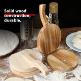 Dumpling Skin Maker Wooden Dumpling Wrapper Presser Pastry Tool Dough Presser with Heavy Duty Thickened and Non Slip Base Design