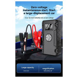 Exclusive Car Emergency Start-Up Power Supply(4In1), Wireless Inflation Pump, Phone Charging, Large Capacity Lighting 6000A