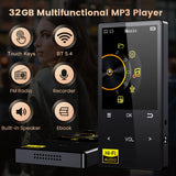 Digital Lossless Music Player E-Book Digital HiFi MP3 Player FM Radio Digital Music Audio Player with BT  for Running Travel