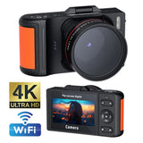 XJ200 4K UHD Monocular Telescope Camera WIFI Digital Camera Portable 64MP Student Mirrorless Camcorder with 3 Inch Flip Screen