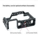 E-Easy To Use-Aluminum Alloy Camera Cage Rig With Cold Shoe Mount For Sony A6000/A6300/A6400/A6500 Cameras