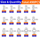 490PCS Automotive Oil Drain Plug Gaskets, Aluminum Flat Gaskets Washers Assorted Gasket Metal Sealing Crush Washer Kit, M5 - M24