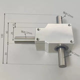 Right angle transmission reversing helical gear bevel gearbox reduction ratio 1:1 double output shaft 12MM 90 degree commutator