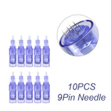 10pcs Hydra Needle Derma Stamp 9/12/24/36/42 Pin 3d 5d Nano Facial Meso Injector Pen Microneedle Cartridge With Syringe Tube