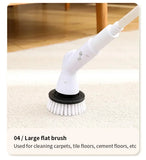 6-in-1 & 5 in 1 wireless electric cleaning brush for kitchen and bathroom cleaning, electric rotating cleaning brush.