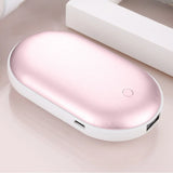 2-in-1 Electric Hand Warmer USB Rechargeable 5000mAh Power Bank Mini Handwarmer 3 Levels Double Side Heating for Home Office Use