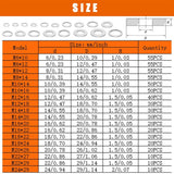 580PCS Oil Crush Washer Oil Drain Plug Gaskets Kit,Automotive Aluminum Drain Plug Washer M6 M8 M10 M12 M14 M16 M18 M20 M22 M24