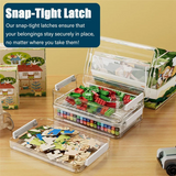 Clear Stackable Storage Box With Lids, 2 Pcs 5.5Qt 9 X 13 Plastic Portable Project Case With SnapTight Latch