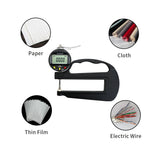 0-10mm 0.4'' 0.001mm Digital Thickness Gauge for Plastic Film Paper Leather Rubber Electronic Thickness Gauge Throat Depth 120mm