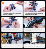 Heavy-Duty Motorcycle Phone Mount with Vibration Dampener, Anti-Shake Secure Lock for 6.1"-7.2" Phones, Ideal for U.S./EU Riders