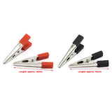 10PCS New 33MM/48MM Plastic Handle Test Probe Metal Alligator Clips Connector Connect Socket Plug Crocodile Power Clip Red+Black