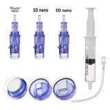 10PCS Microneedle Cartridges 9/12/24/36/42Pin Nano plastic Syringe Tube Screw Suits For 2 in 1 Auto Mesotherapy Facial Derma pen