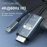 4K 60Hz NO Delay HD Video Conversion Cable Type c To HDMI-Compatible Screen TV Computer 2 Meters Screen Projection Alloy Cables