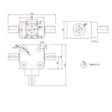 T-Type 20MM Diameter Output Shaft 2.5 Module 16 Tooth 90 Degree Commutator Small Right Angle Steering Gear Box Reversing Gearbox