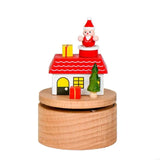 New Rotating Wooden Music Boxes Christmas Santa Gift Theme Handcrafted Melodys Home Decoration Present