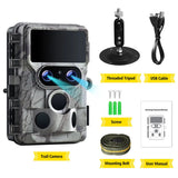 4K WiFi Wildlife Game Trail Camera Traps with 13MP SONY Native Sensor, 850nm LEDs, 65ft Detection Range for Hunting