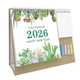 Decorative Desk Calendar Triangular Support Exquisite Patterns Custom Planner Binding Calendar Stable Support Office Calendar