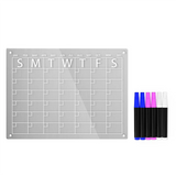 E-Easy To Use-1 Set Acrylic Dry Erase Board Dry Erase Board Calendar For Fridge, 16X12 Inches Clear Dry Erase Calendar Includes