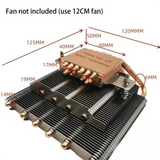 ZS10C-50 Thin CPU Cooler 50Mm 10 Heat Pipes ITX Down Pressure Radiator TDP 200W For  LGA 115X 1700