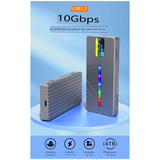 Smart Display M.2 Solid State Mobile Hard Drive Box Hard Drive Box 10GB Dual Protocol Nvme/Sata Aluminum Alloy Shell