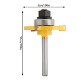 2Pcs T shape Router Bit 3 Teeth 1/4 Shank Woodworking Tool for Wood MDF Particle Board Wood Milling Tools