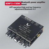 2X60w+150W Subwoofer Bluetooth 5.3 Power Amplifier Board USB Sound Card 2.1 Channel Audio Equalizer Class D Amp Module