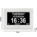 12 Alarms Digital LED Calendar Clock with Multi-Languages to display LED Digital Alarms Calendar for Elder Home Desk Wall