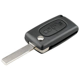 2 Buttons Flip Folding Key Case Replacement Remote Key Fob Case Blank Shell for Peugeot 207 307