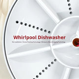 14x14x6cm Ultrasonic Dishwasher Cleaner 18W Portable Mini Dishwasher 8.5V Wireless Turbo Cleaning for Kitchen Fruits Vegetables