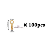 100pcs/bag Uninsulated Wire Sorting Kit M3/M4/M5/M6/M8/M10 Copper Crimp Terminal Ring Connector