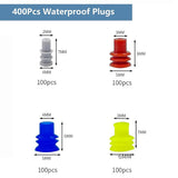 400Pcs Car Sealed Stopper 1.5/3.5MM Auto Connector Rubber Seal Silicone Cable Wire Automotive Waterproof Dust Proof Plug