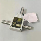 Right angle transmission reversing helical gear bevel gearbox reduction ratio 1:1 double output shaft 12MM 90 degree commutator