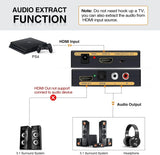 HDMI-Compatible Audio Extractor Optical Toslink SPDIF + RCA Audio Embedder 1080P 3D Suit for Fire Stick Xbox Laptop