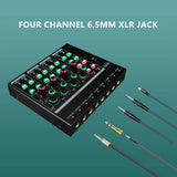 GAX-LQ04 4-Channel Mixer 4-Channel Headphone Amplifier Sound Card Mixer Recording Interface With Dj Mixer Audio EU-Plug