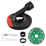 115mm Extraction Hood for Angle Grinder + 115mm x 15mm Grinding Cup for Concrete with ABS Material, 1 Cover, 1 Sanding