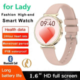 Smartwatch for Lady Fashionable Wristwatch BT Calls Remote Control Photography DIY Custom Watchfaces Female Menstrual Period