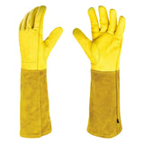 1 Pair Long Thorn Proof Rose Pruning Gloves Labor Gardening Gloves Breathable Leather Labor Protection Long Elbow Gloves