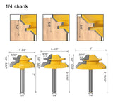 3Pcs 6mm Shank 1/4 inch Shank 45 Degree Lock Miter Router Bit Tenon Milling Cutter Woodworking Tool For Wood Tools Carbide