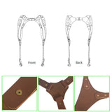 B02B-Camera Strap Leather Double Shoulder Leather Harness Strap Photography Gear for DSLR/SLR Camera (Brown)