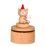 New Rotating Wooden Music Boxes Christmas Santa Gift Theme Handcrafted Melodys Home Decoration Present