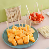 1000pcs 3.5 Inch Bamboo Appetizer Forks Mini Disposable Forks for Fruit