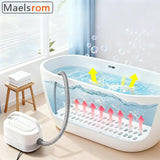 Electric Bubble Massage Mat with Heating Function Wireless Remote Control Multiple Speed Intensity Suction Cups Air Hose Home