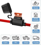 10 Gauge Inline Fuse Holder 12V - 10AWG Automotive Waterproof  Blade Fuse Holder with 4pcs 40 AMP ATC/ATO Standard Fuses (4Pack)