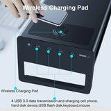 Office Home Aluminium laptop/tablet/Pc riser stand With Usb Hub And 15 Wireless Charge