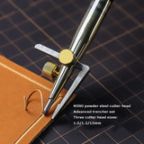 DIY Craft Adjustable Crease Edger  3 in 1 Leather Groover Tool Set (1.0-1.5-2.0mm) for Stitching Leather Groover Tool